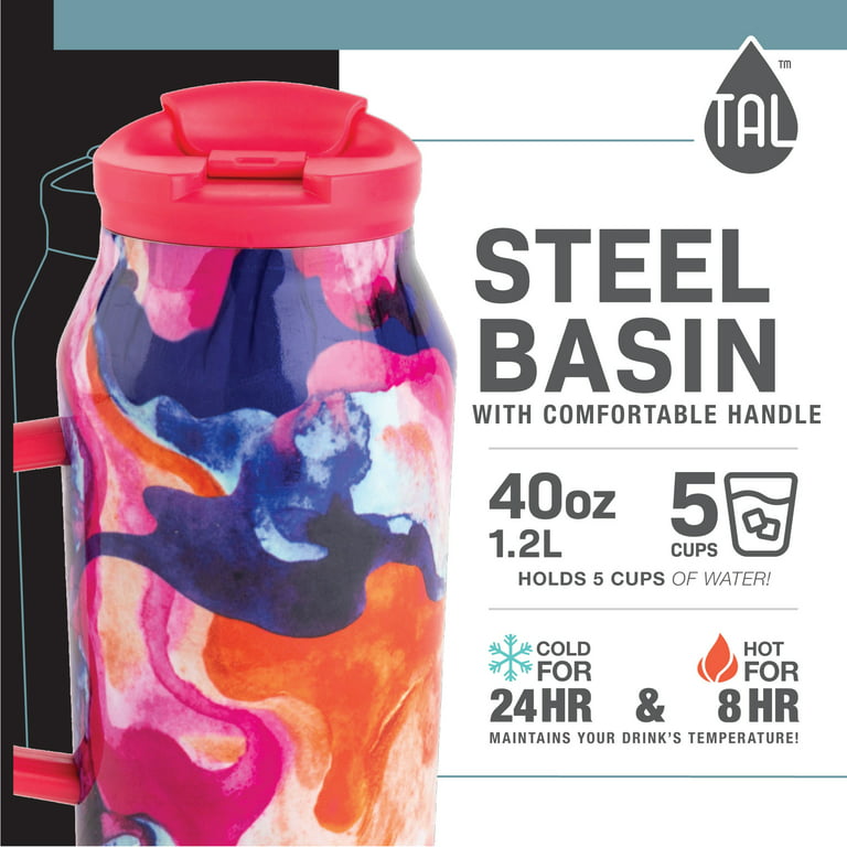 TAL Stainless Steel Ranger Water Bottle 40oz, Pink Wave 
