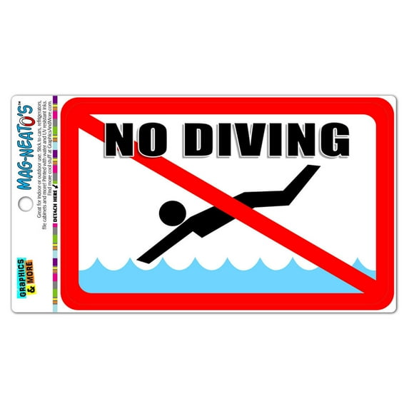 No Diving - Pool Area MAG-NEATO'S(TM) Automotive Car Refrigerator Locker Vinyl Magnet