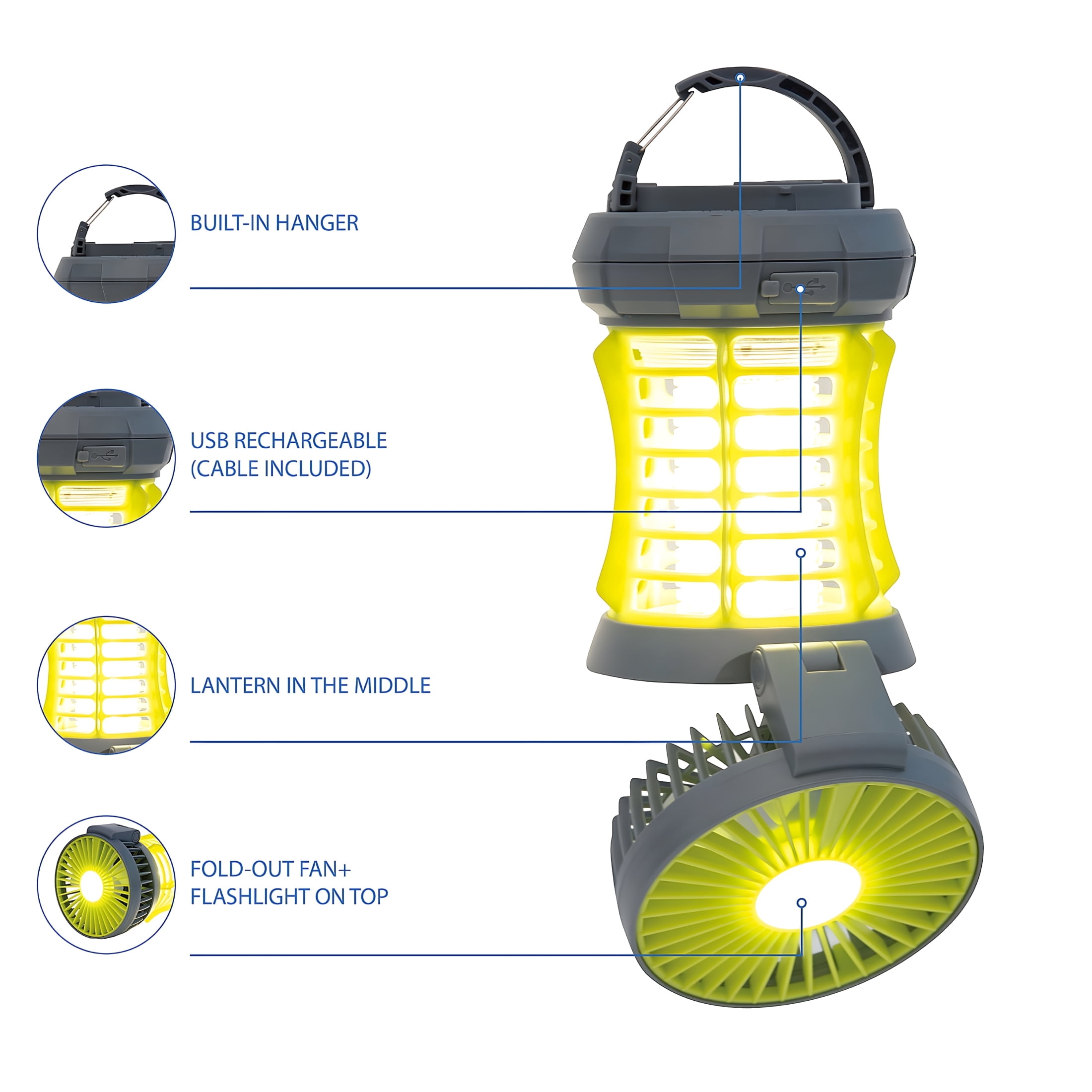 HIBIBUD 2026 New Bug Zapper,Yellow,2-In-1 Fan & Led Light,Outdoor Use,Electronic 5V,Rechargeable Bug Zapper for Patio, Garden, Camping, Backyard Outdoor