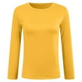 thumbnail image 5 of larppty Cotton Long Sleeve Tee Shirts for Women Slim Fit Tshirts Basic Tops Tight Crewneck Layering Undershirts (Yellow, XXL), 5 of 6