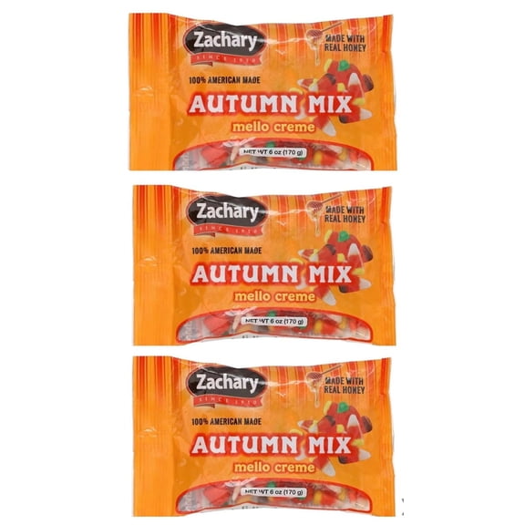 Autumn Mix Candy Corn Candy Pumpkin 3 Pack 6 oz Each Fall Mellowcreme Rich Variety Of Deliciously Crafted Confections (bundle KC Tingamajig)