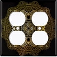 thumbnail image 3 of Metal Light Switch Plate Cover Blue Black Mandala Circle Tile Pattern MDL011, 3 of 13