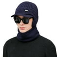 thumbnail image 2 of 2Pcs/Set Winter Beanie Hat Scarf: Warm Fleece Lined Knit Skull Cap Neck Warmer Set - Ribbed Cuffed Beanies for Men & Women, 2 of 8