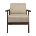 thumbnail image 2 of OakvillePark Doran Velvet Fabric Upholstered Accent Chair, Light Brown, 2 of 5