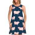 thumbnail image 1 of Balery Pig 1 Vestidos de verano para mujer con estampado: vestido holgado sin mangas, vestido playero informal y cómodo para días calurosos., 1 of 7