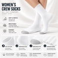thumbnail image 6 of LWFBDTK Women Athletic Crew Socks, 6-Pairs, Moisture-Wicking Athletic Running Socks for Hiking, Work & Daily, Size L (9-12.5), White, 6 of 8