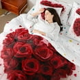 thumbnail image 4 of Castle Fairy Adults Female Girls Rose Love Heart Print Bedding Comforter Set 7-Piece,Valentine's Day Festival King Bedding Sets,Romantic Lover Couple Ultra Soft Bed Sheets,Super Cozy Room Decor, 4 of 8