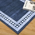 thumbnail image 6 of CAROMIO Washable Area Rugs Modern Solid Bordered Rugs Geomertic Carpet Foldable Accent Rug for Living Room Bedroom, 9' x 12' Navy Blue, 6 of 7