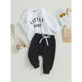 thumbnail image 4 of Infant Baby Boy Clothes 6M 12M 18M 24M 3Y Sweatshirt Outfit Long Sleeve Letter Pullover Tops Toddler Boys Fall Winter Pants Set, 4 of 9