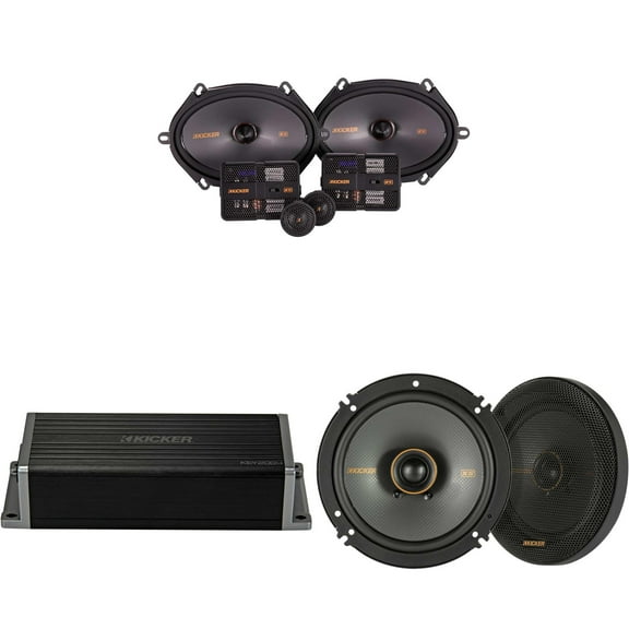 Kicker 47KEY2004 4-Channel DSP Smart Amp w/ 51KSS 6x8" & 6.5" Audio Upgrade Bundle