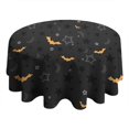 thumbnail image 4 of Halloween Bats and Stars Pattern Round Tablecloth 60"x60",Wrinkle Wipeable Table Cloth for Kitchen Dining Room Picnic Patio Party, 4 of 6
