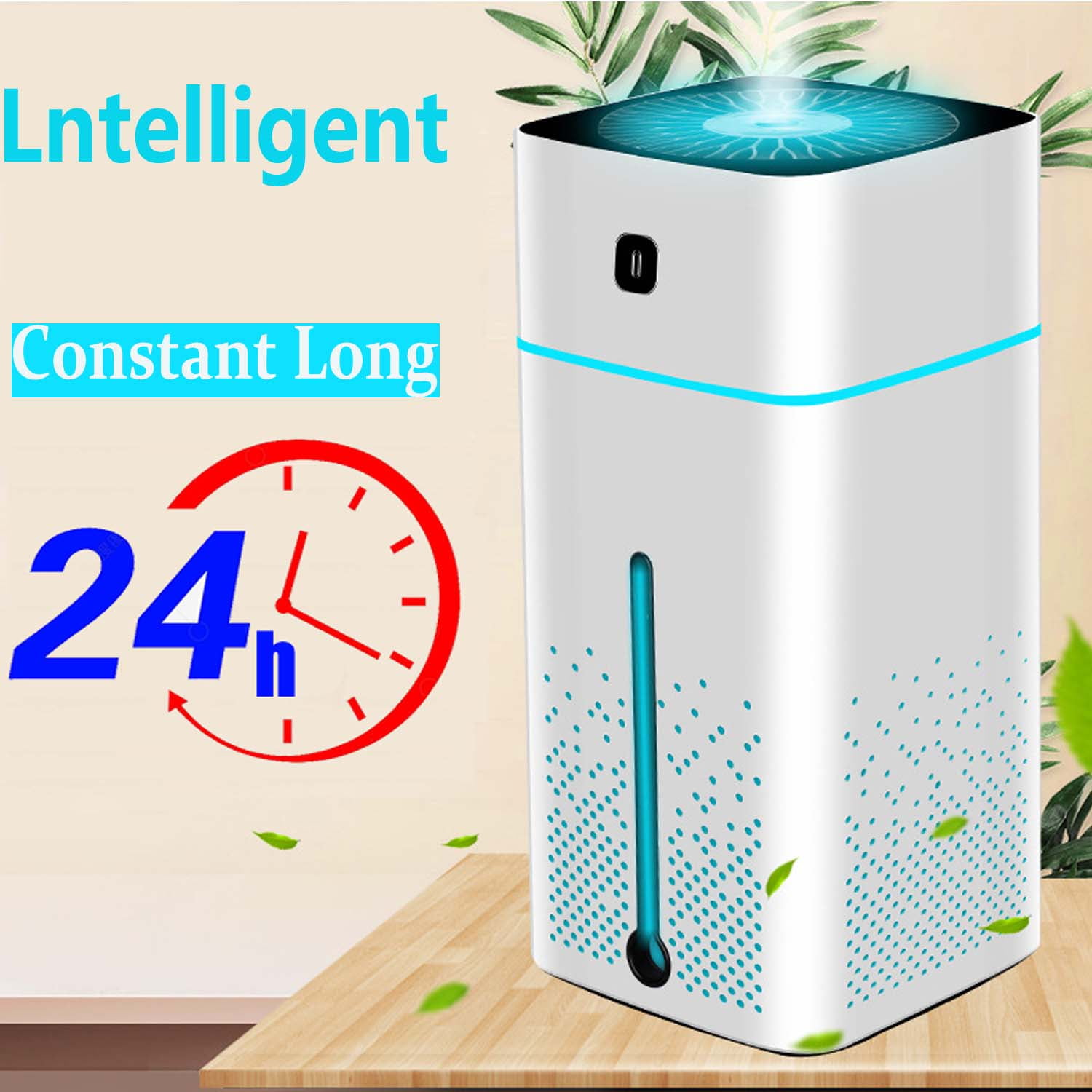 Vabogu 1000 ML USB Cool Mist Humidifier for Large Rooms with Colorful LED