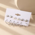 thumbnail image 2 of 1 Set Piercing Ear Stud Set Irregular Geometric Imitation Pearl Ear Ring Kit for Holiday, 2 of 7