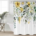 thumbnail image 4 of Shower Curtain Waterproof Shower Curtain for Bathroom,Bathtub,Shower, Botanical Plant Eucalyptus Leaves Chrysanthemum Sage Green Shower Curtain Set with Hooks for Home Decoration 72x72 Inch, 4 of 6