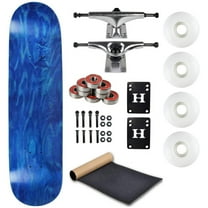 Moose Complete Skateboard Stained Blue 7.63" With Silver Trucks and White Wheels