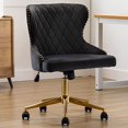 thumbnail image 1 of DUHOME Chaise de Bureau Moderne pour la Maison Chaise de Bureau Dossier Moyen avec Base Dorée Hauteur Réglable Gris Foncé, 1 of 1