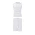thumbnail image 2 of Qiylii Men's Shorts Set Solid Color Sleeveless Hooded Tank Tops + Drawstring High Waist Stretch Shorts, 2 of 8