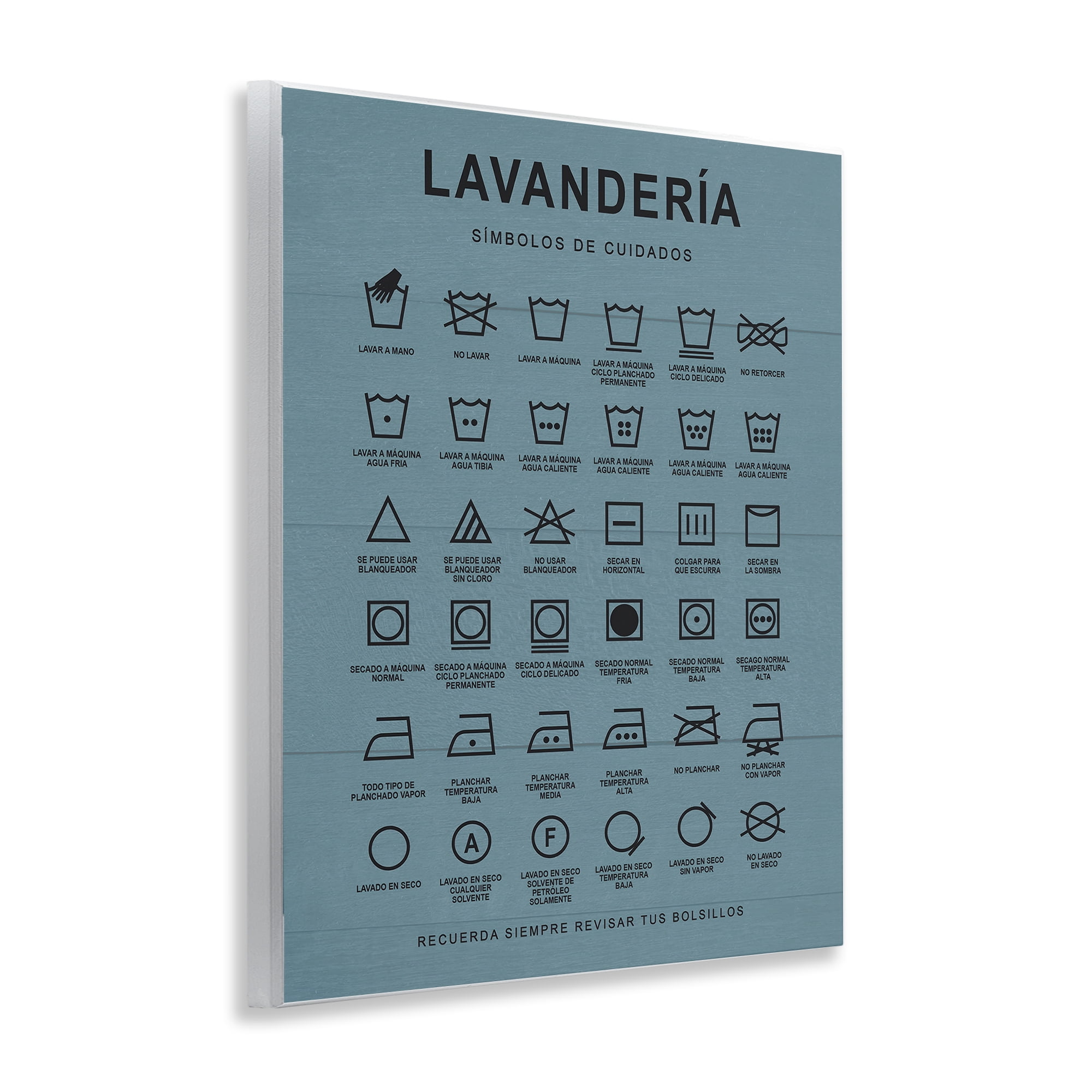 Stupell Industries Guía de Lavado de Ropa, Azul Bath & Laundry Painting Unframed Art Print Wall Art, 11 x 14