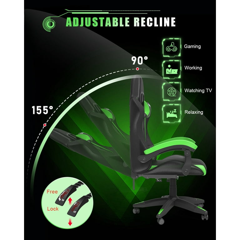 bigzzia Gaming Chair with LED Lights, Ergonomic High Back Computer