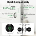 thumbnail image 6 of Fingerprint Door Knob, 3-in-1 Smart Door Lock with App Control & Backup Keys, Biometric Keyless Entry for Bedroom, Apartment, Office, Matte Black, 6 of 7
