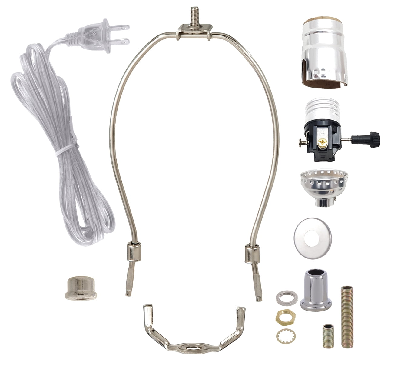 B&P Lamp Table Lamp Wiring Kit with 3way Socket, 8 foot cord, finial