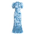 thumbnail image 4 of Wxolcjlv Women's Maxi Dress Puff Sleeve High Neck Ruffle Hem Night Party Sundress, 4 of 4