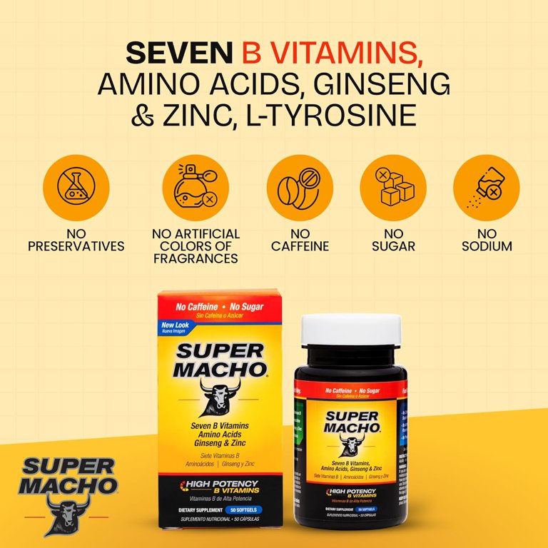 Super Macho Vitamin B Supplement With Ginseng & Zinc, 2-Pack photo 8