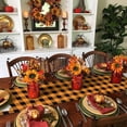 thumbnail image 3 of Cotton Linen Table Runners Truck with Fall Pumpkin Orange Buffalo Checker Kitchen Dining Burlap Table Decoration for Home Party Decor 13 x 120 Inch, 3 of 8