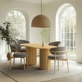 thumbnail image 3 of Kithkasa Oval Wooden Mid Century Modern Dining Table for 4-6 Seats,71" Modern Kitchen Table with Double Pedestal Base,Home Office Desk with Easy-Clean Tabletop, Natural Color, 3 of 5