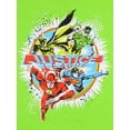 thumbnail image 2 of DC Comics Boys' Justice League All-Star Ensemble Heroes In Action T-Shirt, 2 of 5