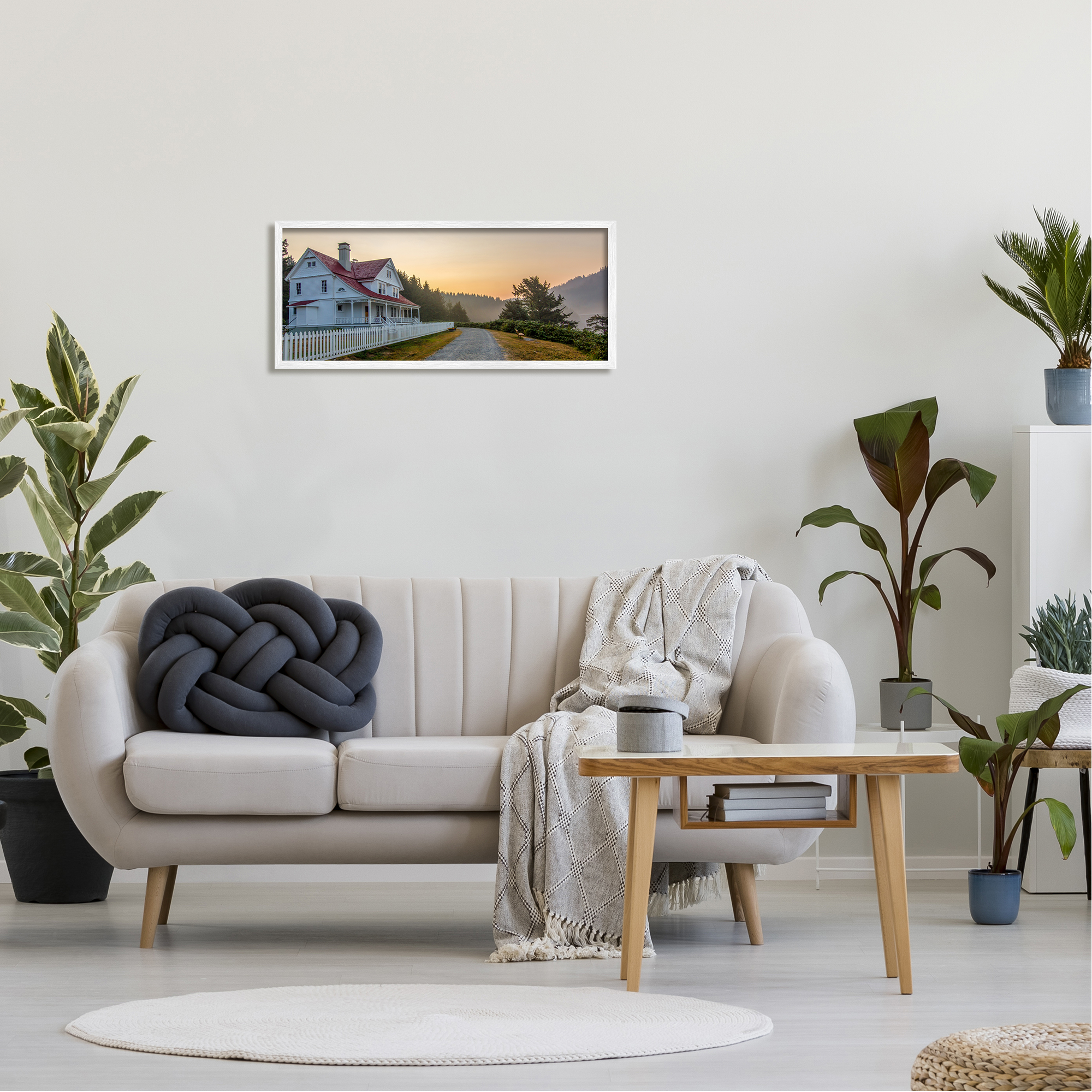 Stupell Industries Cozy Rural Country House Warm Mountain Sunset Photograph White Framed Art Print Wall Art, Design by Jeff Poe