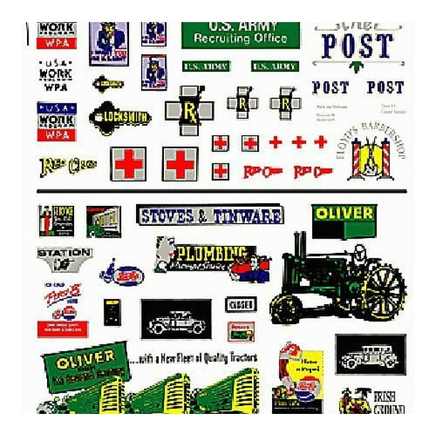 Woodland Scenics Dry Transfer Decals Assorted Logos and Advertising