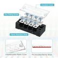 thumbnail image 3 of Uxcell 4 Pcs Dual Row Terminal Block, 600V 25A 12 Positions Screw Terminal Block with 4PCS Pre-Insulated Barrier Strips for Power System, Home Appliances, 3 of 6