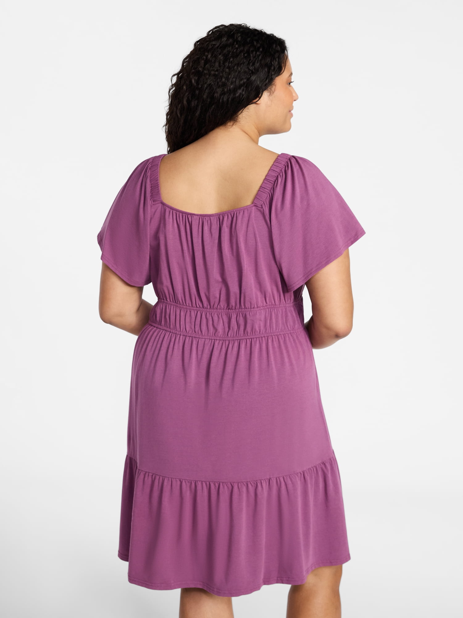 Terra & Sky Women's Plus Tiered Mini Dress, Sizes 0X-5X
