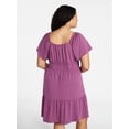 thumbnail image 4 of Terra & Sky Women's Plus Tiered Mini Dress, Sizes 0X-5X, 4 of 5