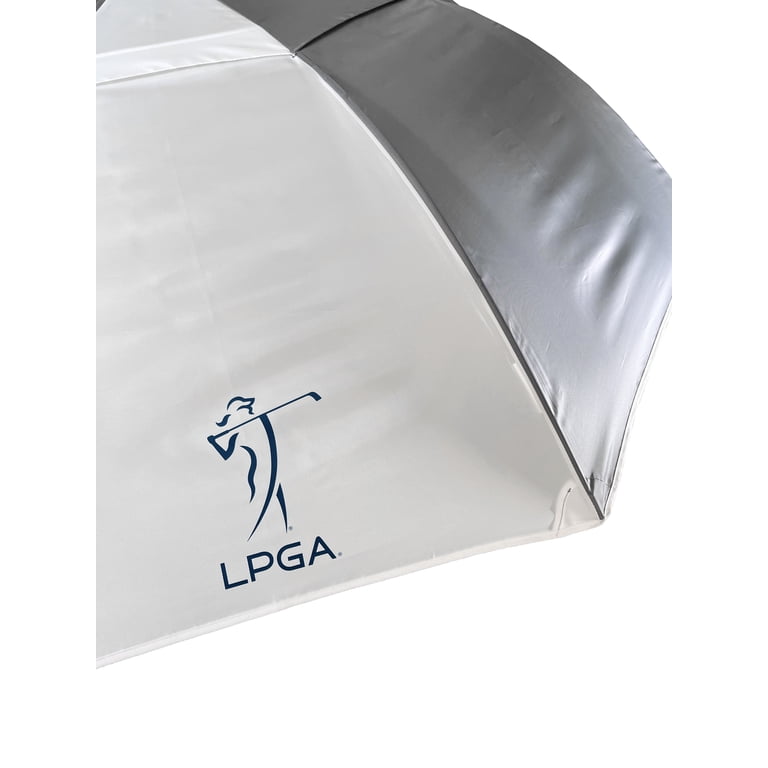 LPGA 68-inch Auto Open Vented Golf Umbrella Grey White Large