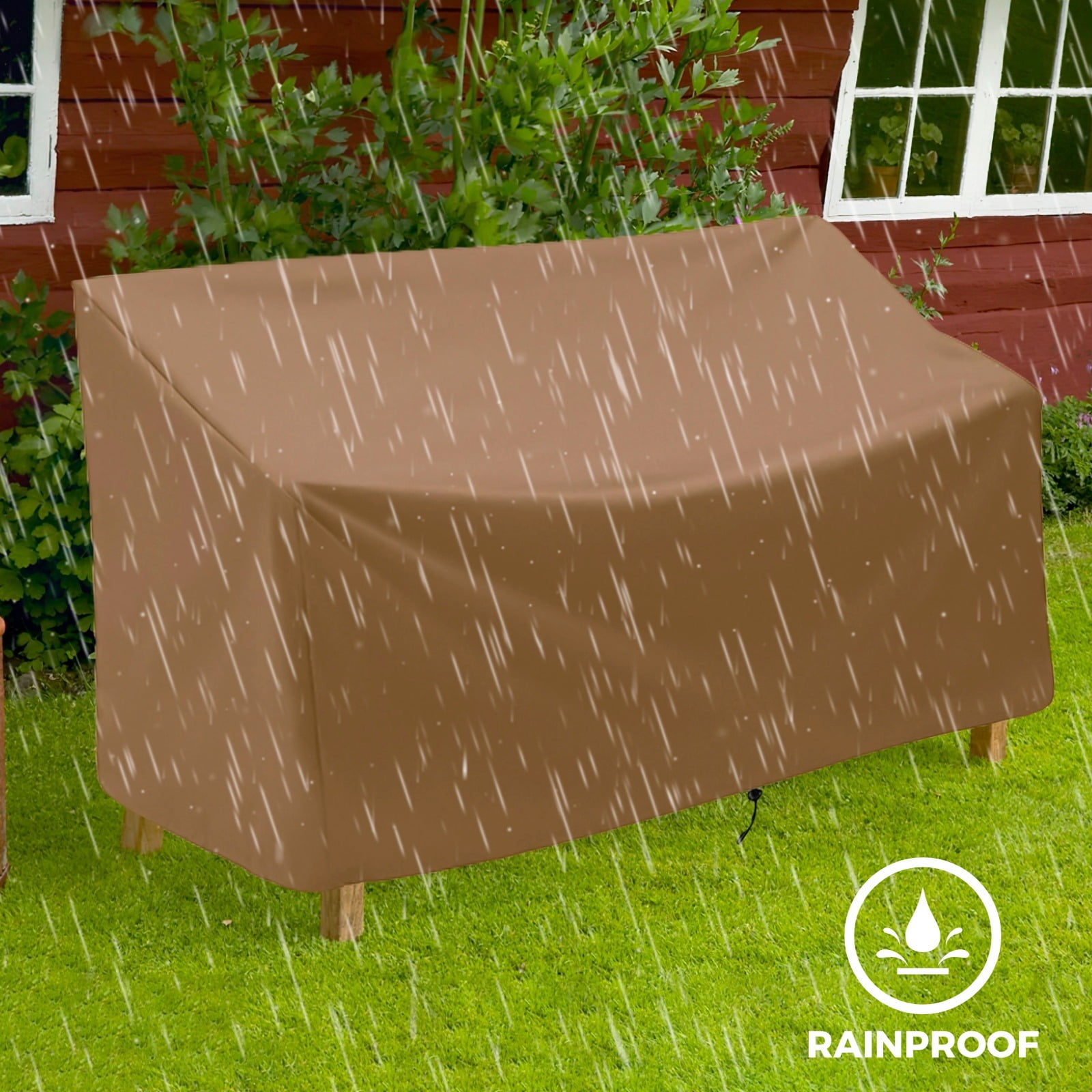 Outdoor Bench Cover, Waterproof Outdoor Patio Furniture Cover for 4-seater Bench, Heavy-duty Oxford Cloth Garden Sofa Chair Cover