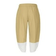 thumbnail image 6 of Winter Drawstring Harem Pants for Men Plus Size Color Patchwork Lounge Trousers Cotton Linen Loose Carpri Pant with Pockets, 6 of 6