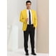 thumbnail image 3 of Chaqueta de lino para hombre Sólido Slim Fit Chaqueta deportiva ligera de un solo pecho Blazer Amarillo L Unique Bargains Blazer, 3 of 6