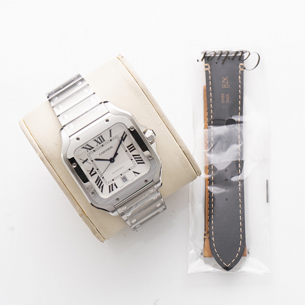 Cartier Santos Silvered Opaline Dial Men's Watch WSSA0018 - image 4 of 4