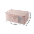 thumbnail image 3 of ZZkhGo Foldable Underbed Storage Bags 55x32x20 cm 60x40x25 cm Blanket Clothes Comforter Organizer Breathable Zippered Clear Window Handles Pink Beige Gray, 3 of 6