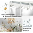 thumbnail image 3 of Stall Shower Curtain, Aesthetic Yellow and Pink Floral Shower Curtain Set Waterproof Fabric Spring Flower Small Bathroom Curtain with Hooks, 36x72 Inch, 3 of 6