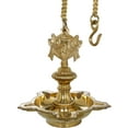 thumbnail image 2 of Exotic India Roof Hanging Lamp with Vaishnava Symbols - Brass Statue, 2 of 2