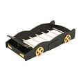thumbnail image 5 of Harper & Bright Designs Twin Size Race Car Bed Platform Bed for Kids, Wood Car-Shaped Kids Bed Frame with Storage and Wheels for Boys Girls, Black, 5 of 11