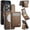 Brown, variant on ELEHOLD Luxury PU Leather Magnetic Case For iPhone 14 Detachable Back Wallet Stand Function Card Case, Mag Safe Compatible, RFID Blocking Technology Shockproof Cover - Black