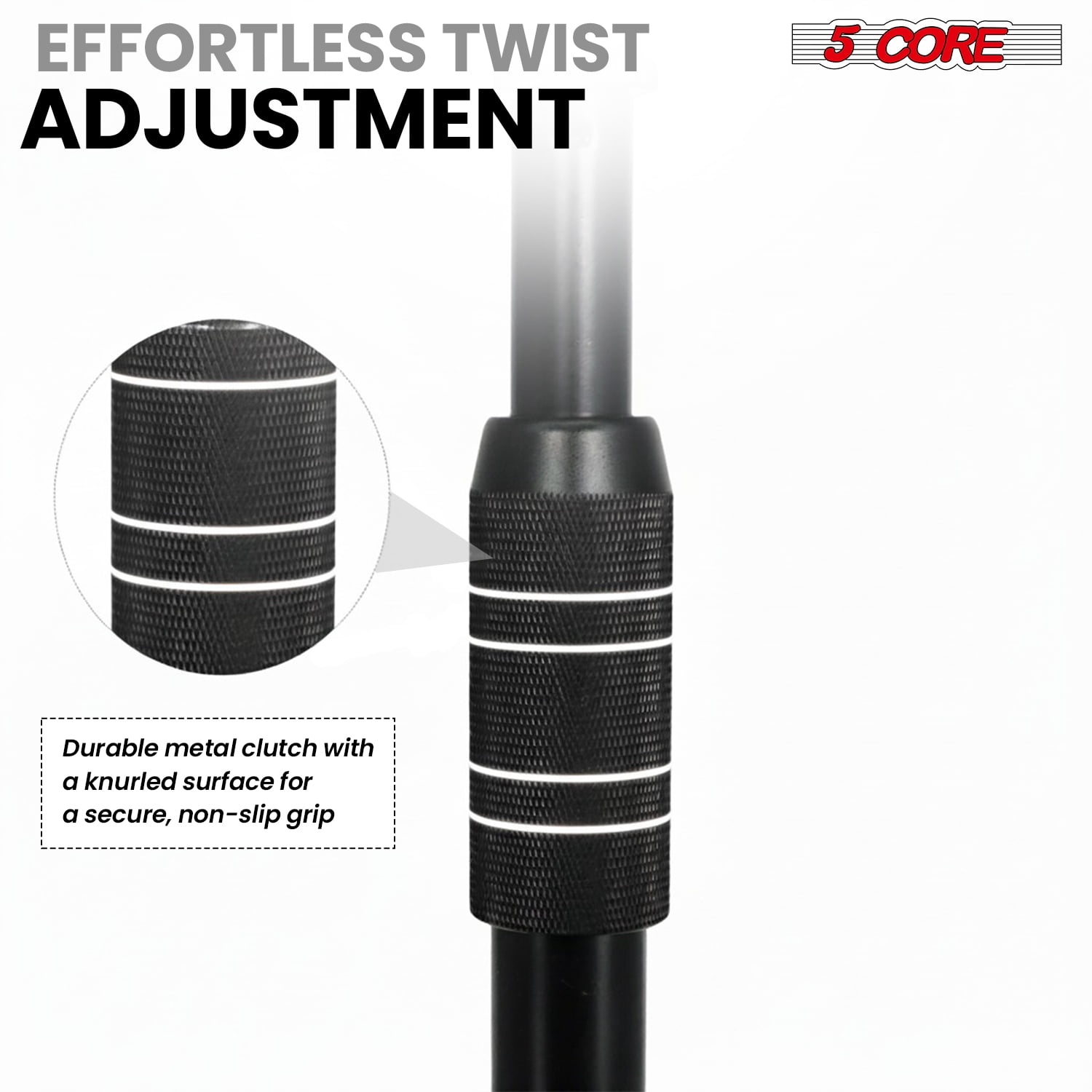 5Core Microphone Stand Floor Adjustable 82" w Metal Boom Arm