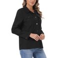 thumbnail image 4 of INSPIRE CHIC Linen Jacket for Women Button Down Drawstring Waist Lightweight Spring Utility Anorak Jackets 2026 XS Black, 4 of 6