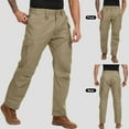 thumbnail image 5 of Asfixiado Cargo Pants for Men Fishing Hiking Trousers Outdoor Lightweight Work Construction Pants Khaki (No Belt), 5 of 6