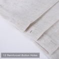 thumbnail image 3 of GlowSol Extra Long Shower Curtain Color Block Linen Blend Farmhouse Fabric Button Shower Curtain for Bathroom Washable, 72"W x 84"L, Gray/White, 3 of 7