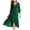 Green, variant on TIANZEN Women Chiffon Spring V Neck Long Sleeves Pleated A Line Midi Length Wedding Guest Dress Romper Dress with Pockets And Shorts Straight Dresses for Women Girls Knee Length Dresses